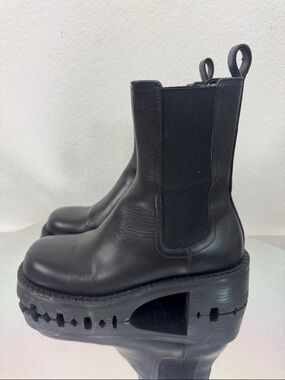 Versace Black Chunky Chelsea Platform Booties